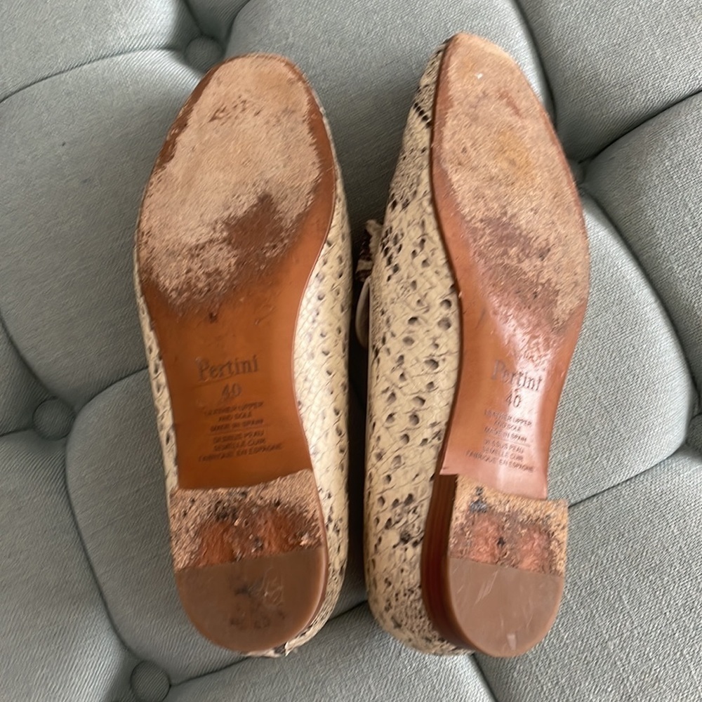 Pertini Leather Snakeskin Pattern Loafer - Picture 7 of 16